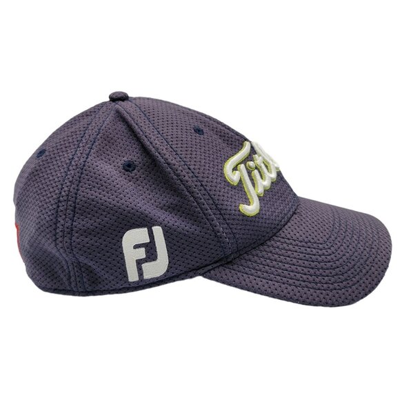 Titleist Footjoy Pro V1 Fitted Baseball Cap Blue Small Medium White Embroidery - Picture 5 of 9